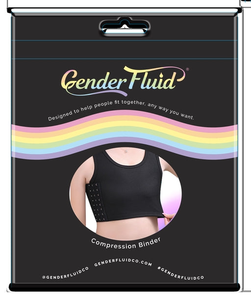 Gender Fluid Chest Compression Binder Black Large Size 32-36 Compression Binders