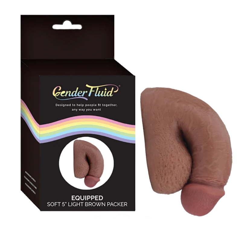 Gender Fluid Equipped Soft Packer 5 Inch Light Brown Realistic Soft Prosthetic > Gender > Packers