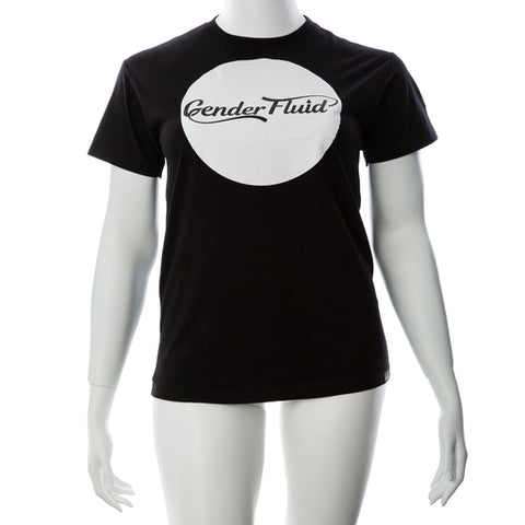 Gender Fluid Logo Tee Medium Black 100% Cotton Screen Printed GENDER EXPRESSION