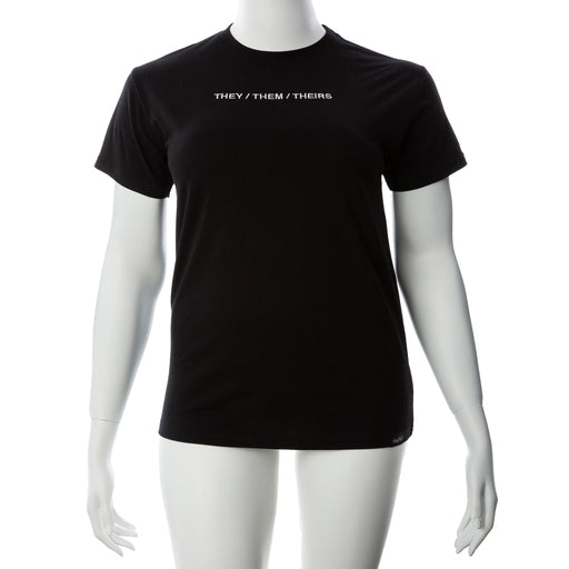 Gender Fluid Pronoun They Tee Shirt Medium Black 100% Cotton Embroidered Pronoun Tee GENDER EXPRESSION