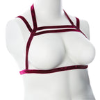 Gender Fluid Sugar Coated Harness S-L Metallic Raspberry Stretch Chest Harness > Clothes > Womens Harnesses
