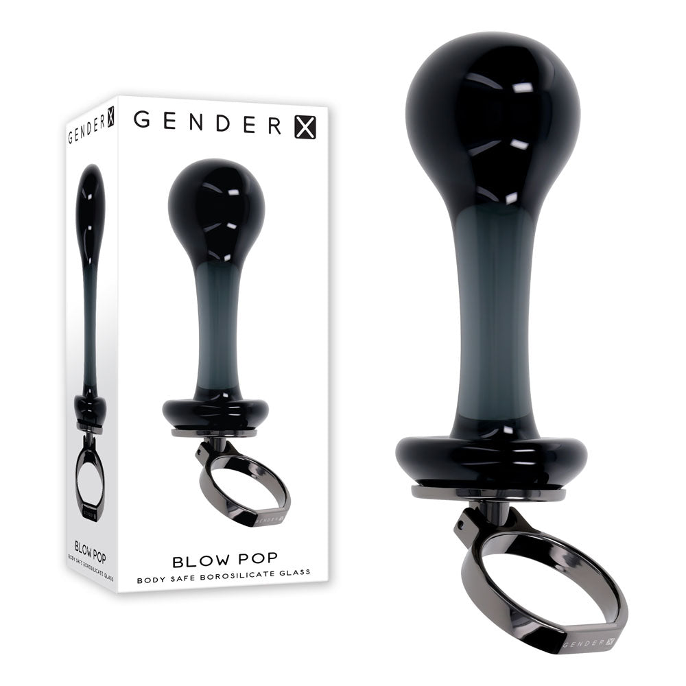 Gender X Blow Pop (Black) – Glass Butt Plug > Glass > Toys Main image