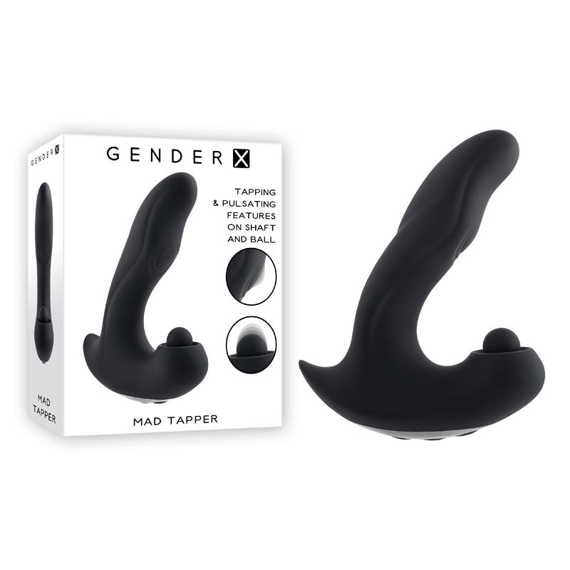 Gender X MAD TAPPER - Double Tapping Vibrating Massager 14.7cm Black > Sex Toys For Ladies > Clitoral Vibrators and Stimulators