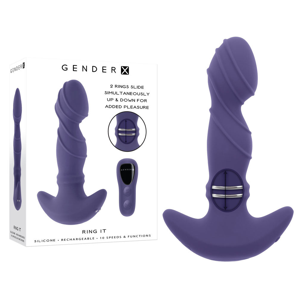 Gender X RING IT Waterproof Vibrator 16.5cm Length Purple GENDER EXPRESSION
