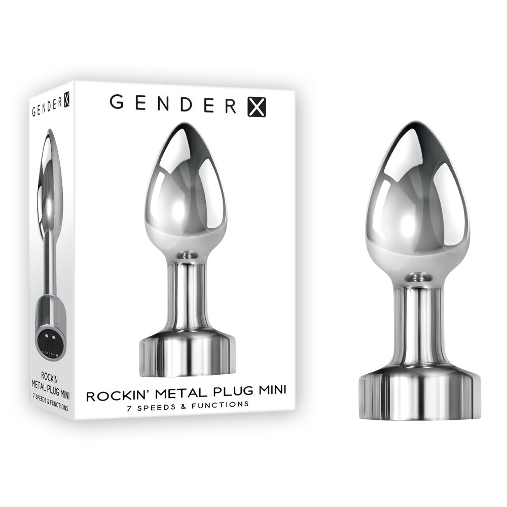 Gender X Rockin Metal Plug Mini – Sleek Tapered Metal Plug, Compact Size > Anal Range > Vibrating Butt Plugs