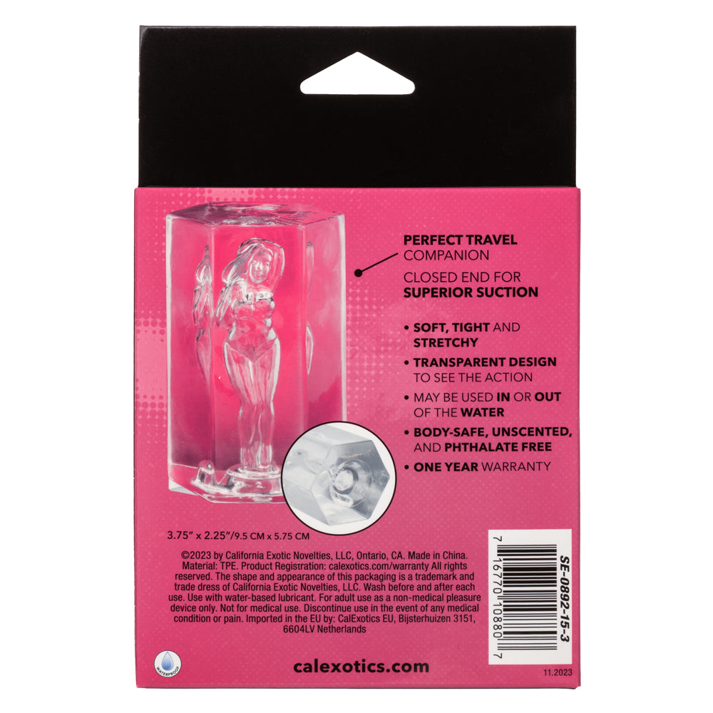 Girls Girls Girls™ Olivia Transparent Handheld Masturbator with Closed-End Suction, Soft and Stretchy Design Strokers - Manual