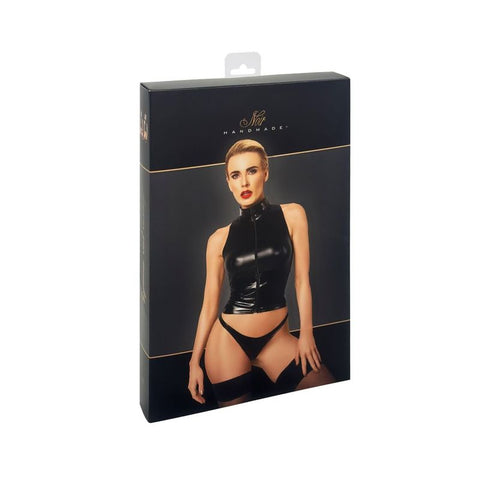 Glam Wetlook Top with Vinyl Corset for Adult Pleasure Womens Latex