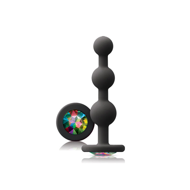 Glams Black Ripple Anal Plug (Rainbow Gem) – 4.5" Luxury Anal Plug > Anal Range > Anal Beads Main image