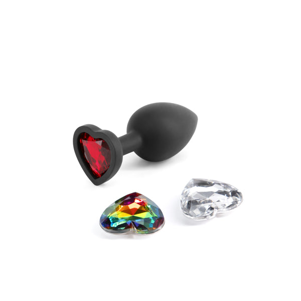 Glams Xchange Heart Small (Interchangeable Heart Gems) – Small Silicone Butt Plug > Anal Range > Jewel Butt Plugs