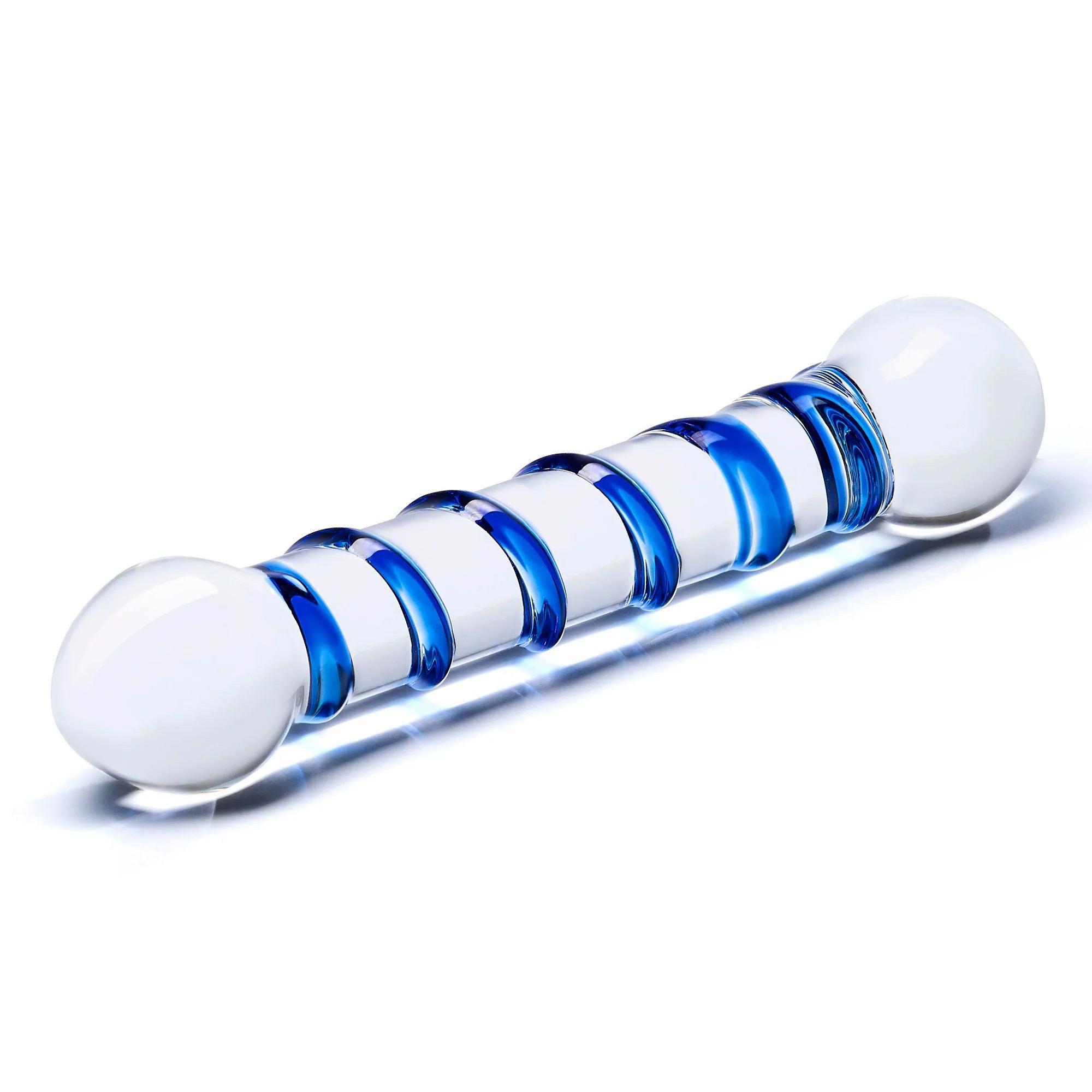 Glas 6.5 Inch Spiral Dildo with Blue Swirls Secondary image