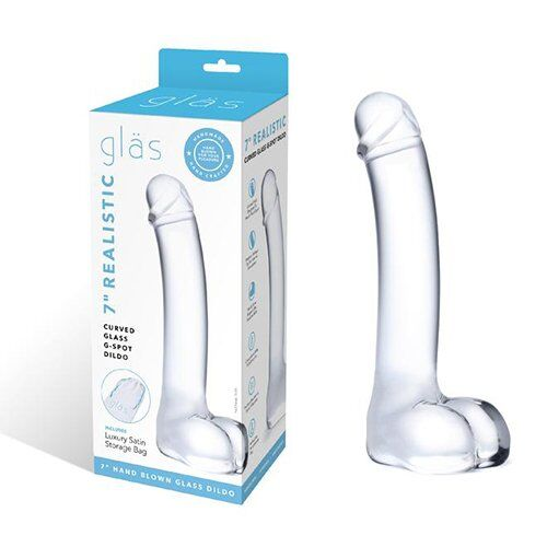Glas 7 Inch Realistic Curved G-Spot Dildo with Ribbed Tip Secondary image