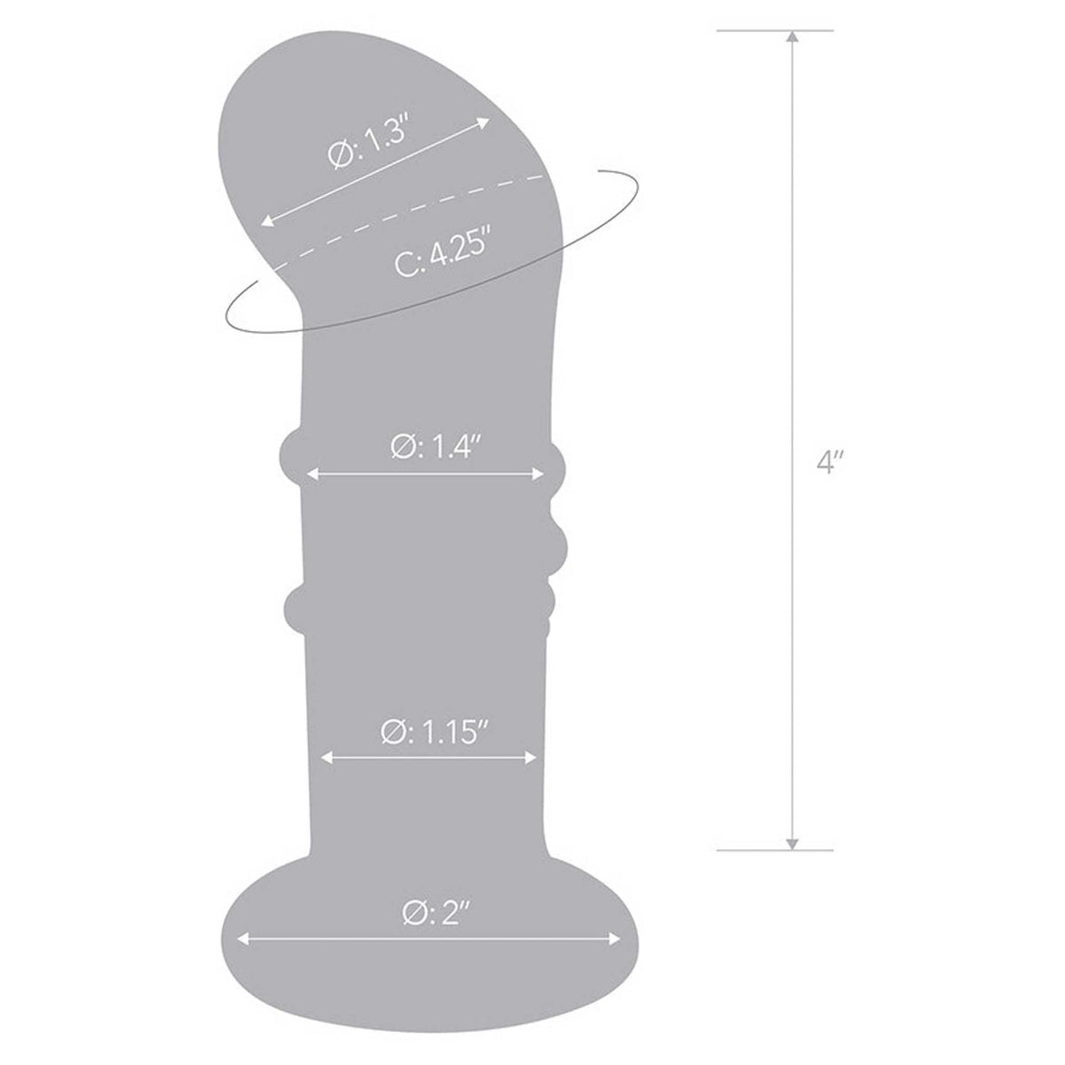 Glas 4 Inch Remote Controlled Vibrating Dotted G-Spot P-Spot Plug > Anal Range > Vibrating Butt Plugs