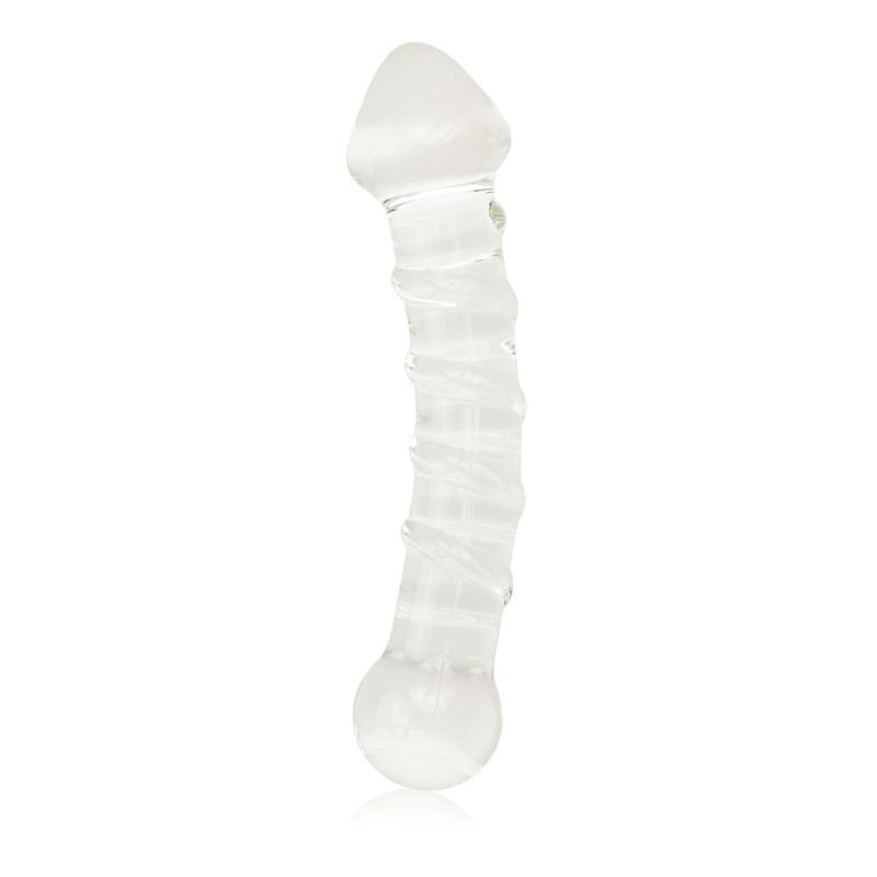 Glass Romance 5 Clear 7 Inch Smooth Glass Dildo Unique Sensation Adult Toy > Glass > Dildos