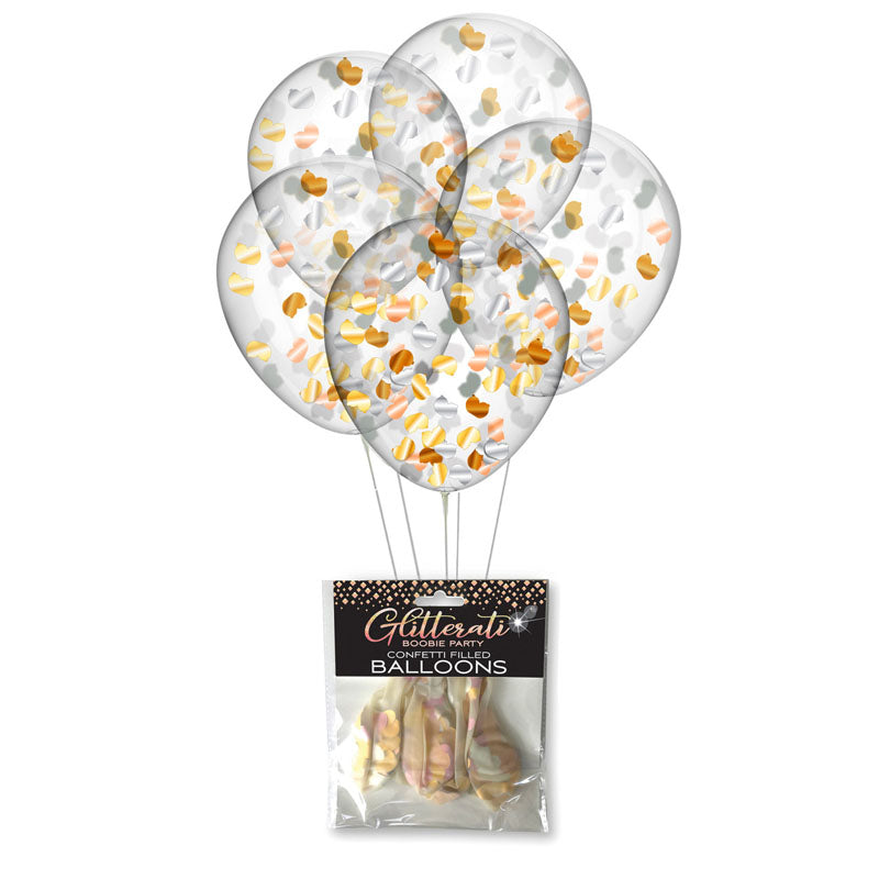 Glitterati Boobie Confetti Balloons Set of 5 Adult Party Supplies > Novelties > Bachelor & Bachelorette Items Main image