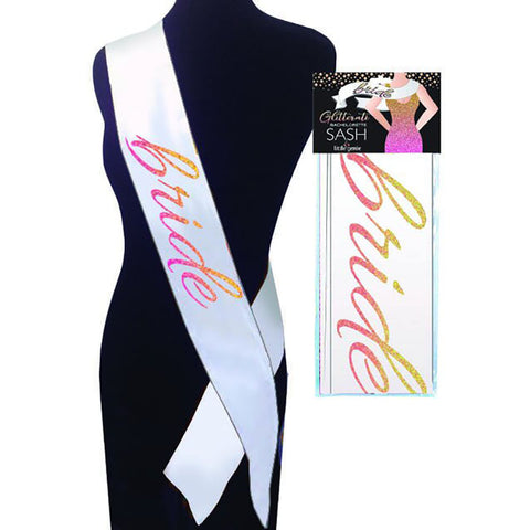 Glitterati Bride Sash – Novelty Costume Accessory for Hens Party Party Supplies
