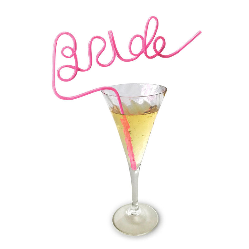 Glitterati Bride Straw Hens Party Novelty 25 cm Twisty Straw Secondary image