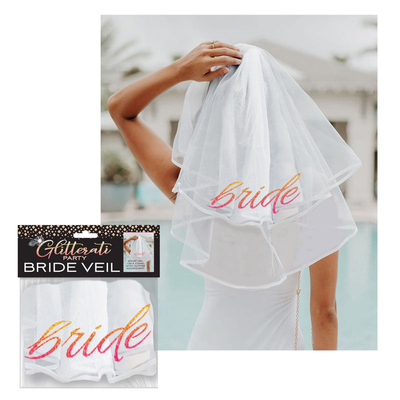 Glitterati Bride Veil Hens Party Novelty Accessory > Novelties > Bachelor & Bachelorette Items Main image