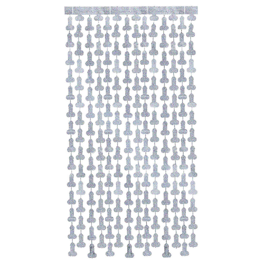 Glitterati Penis Party Disco Metallic Curtains – Silver 0.9 x 2.1 Meters Party Backdrop > Novelties > Party Supplies