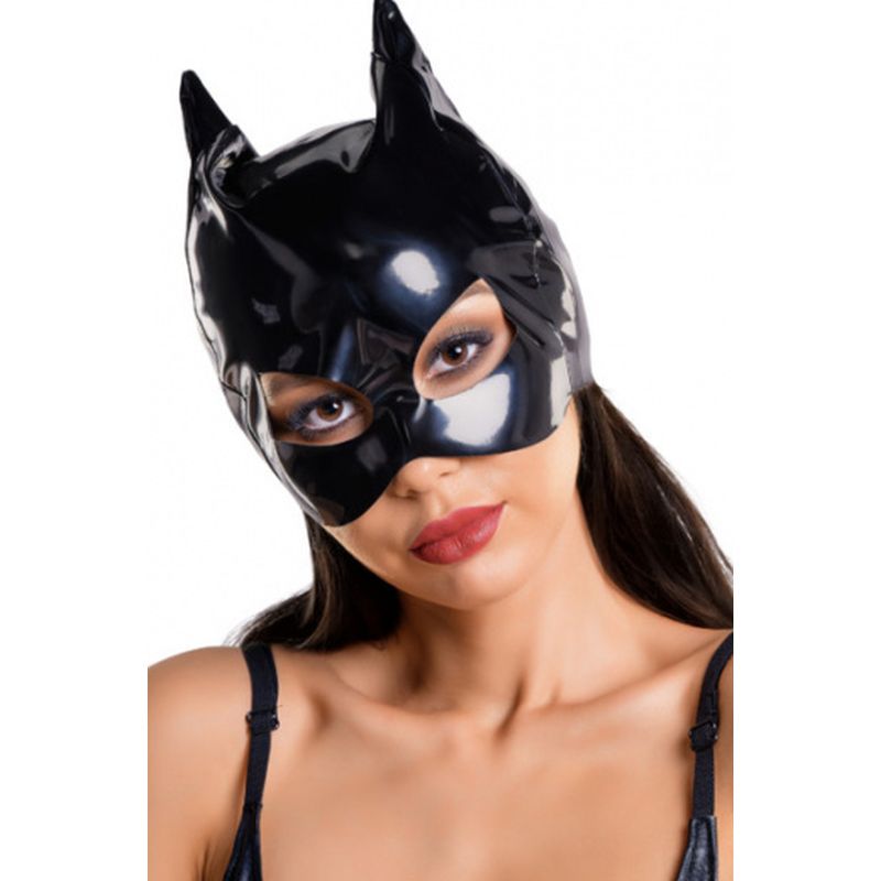 Glossy Wetlook Cat Mask (One Size) – Stylish Lingerie Accessory One Size Womens Latex