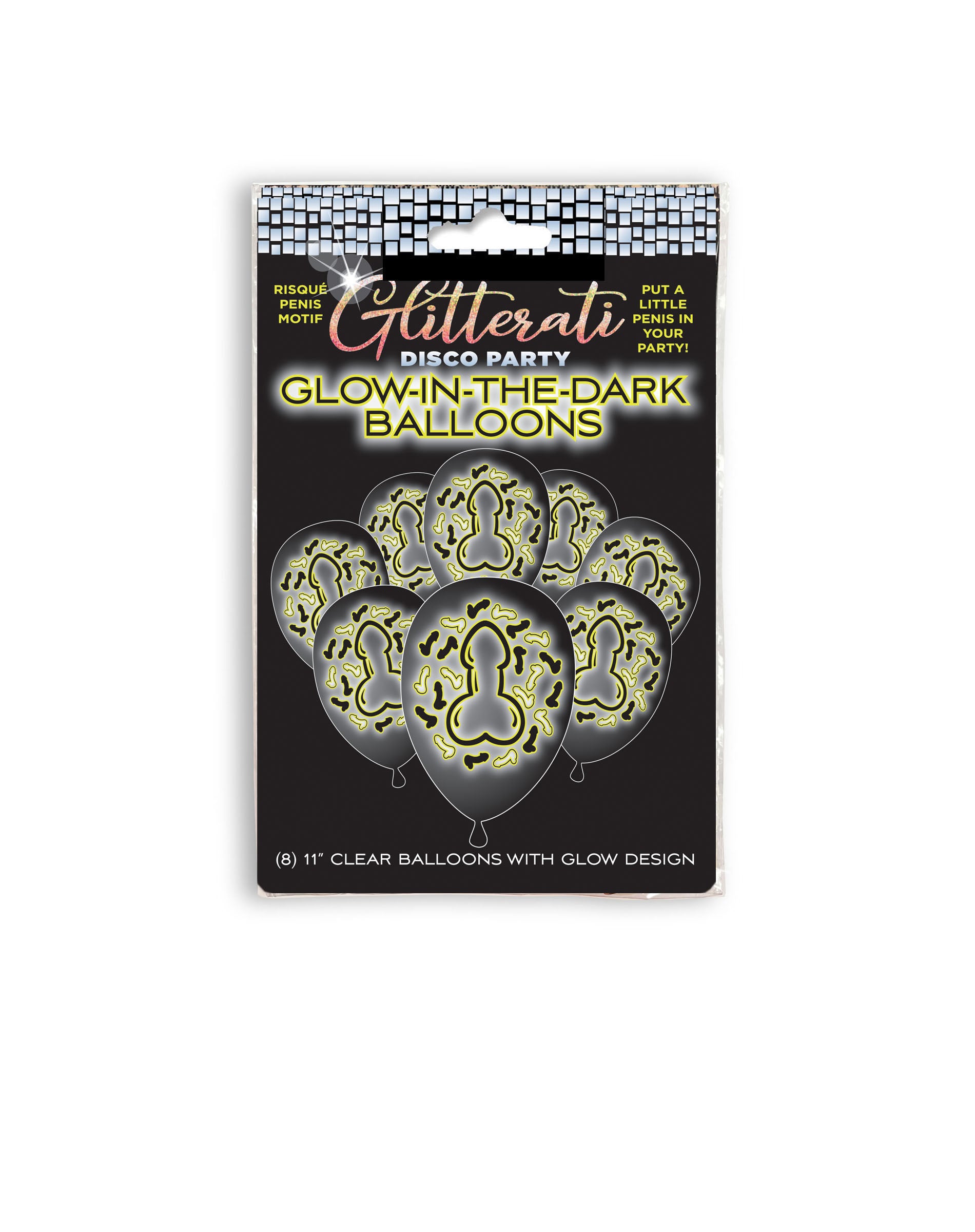 Glitterati Disco Party Glow In The Dark 11 Inch Balloons Party Decorations Secondary image
