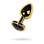 Gold Metal Anal Plug with Tourmaline Heart Crystal Small > Anal Range > Jewel Butt Plugs