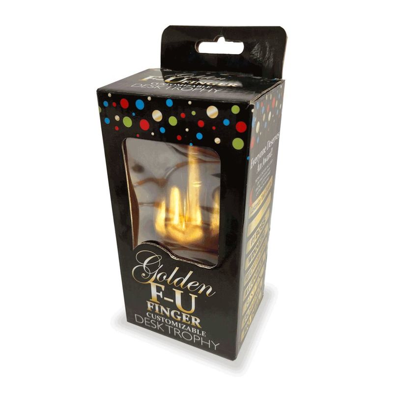 Golden FU Finger Trophy 6 Inch Customizable Adult Toy Award Default Title Games