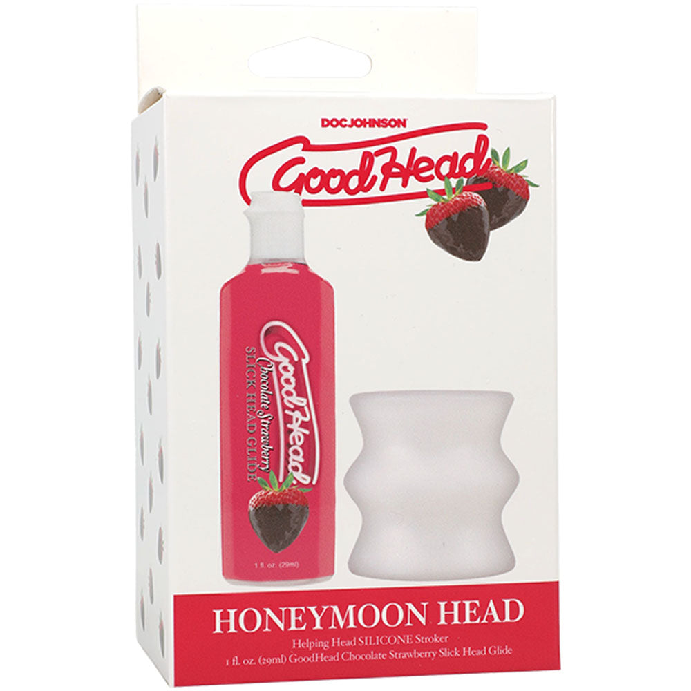 GoodHead Honeymoon Head Kit 4 oz Chocolate Strawberry Glide Stroker > Lube > Oral Gels & Sprays Main image