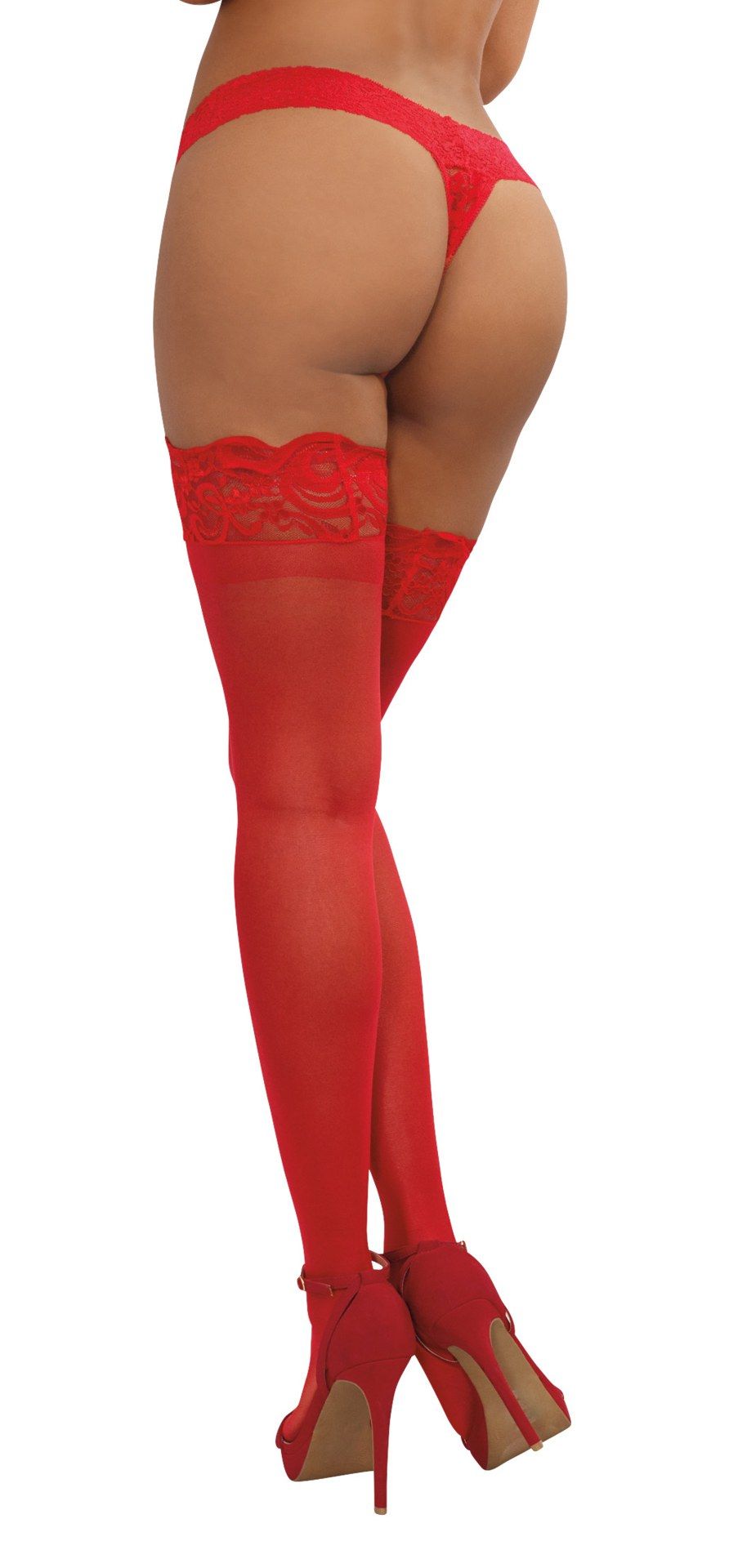 Dreamgirl Black Sheer Thigh High Stockings With Lace Top > Clothes > Hosiery > Stockings