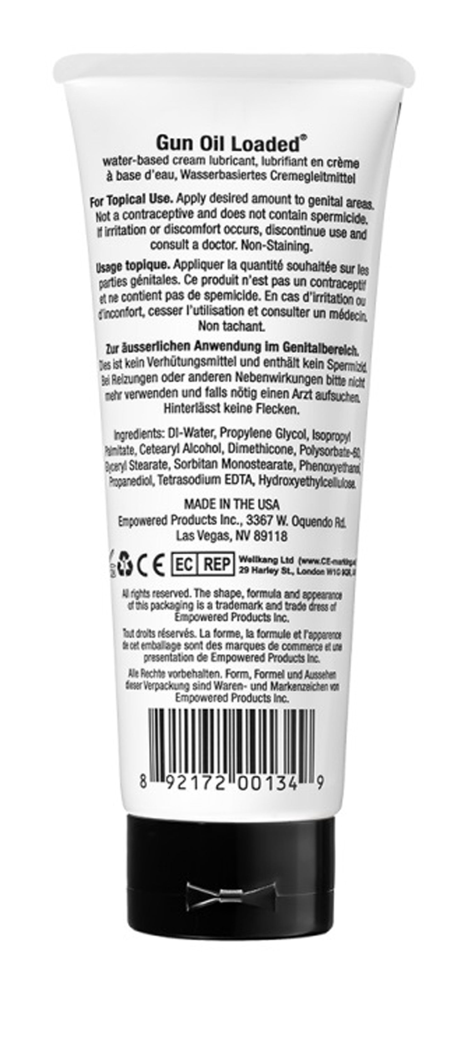 Gun Oil Loaded 3.3oz/100ml Tube for Lasting Pleasure Speciality Lubricants