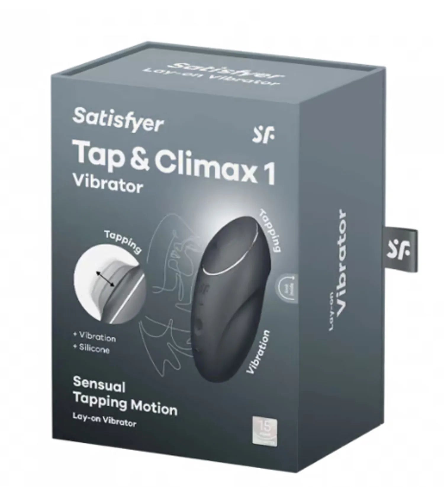 Satisfyer Tap & Climax 1 - Grey Lay-On Vibrator 8.6 Inch > Vibrators > Vibrating Pads