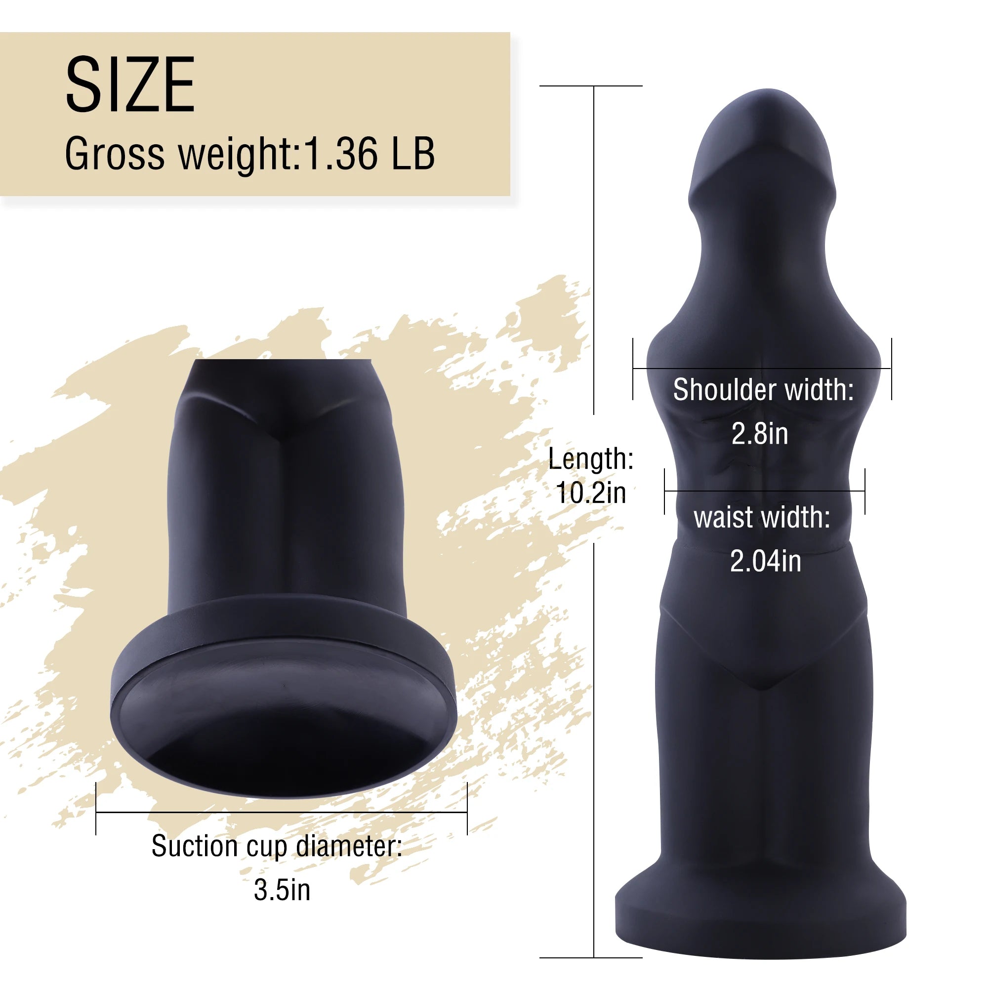 HiSmith Black Alien Dildo 9.76 Inch Length 3.35 Inch Diameter – Premium Silicone Dildo Sex Machine Attachments