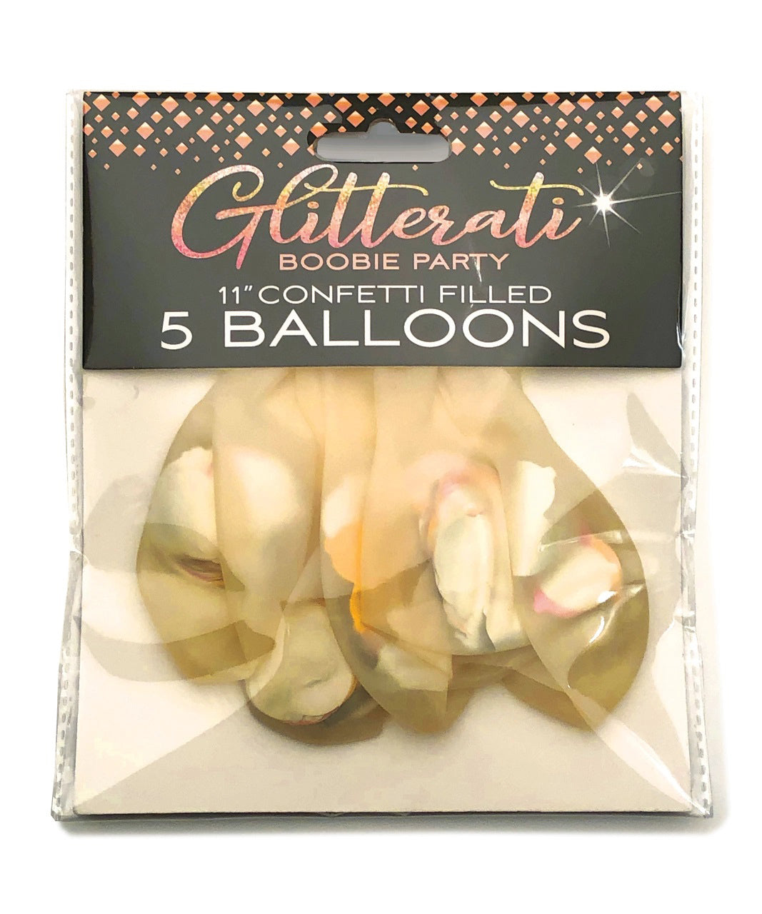 Glitterati Boobie Confetti Balloons Set of 5 Adult Party Supplies Coloured > Novelties > Bachelor & Bachelorette Items