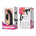 Pegasus 6 Inch Wireless Remote Control Peg with Harness – Vibrating Peg Black > Dildos > Strap On Dildos