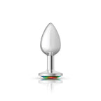 Cheeky Charms Round Jewel Butt Plug – Gunmetal or Silver, Metal Anal Plug with Gem (Small, Medium, Large) > Anal Range > Jewel Butt Plugs