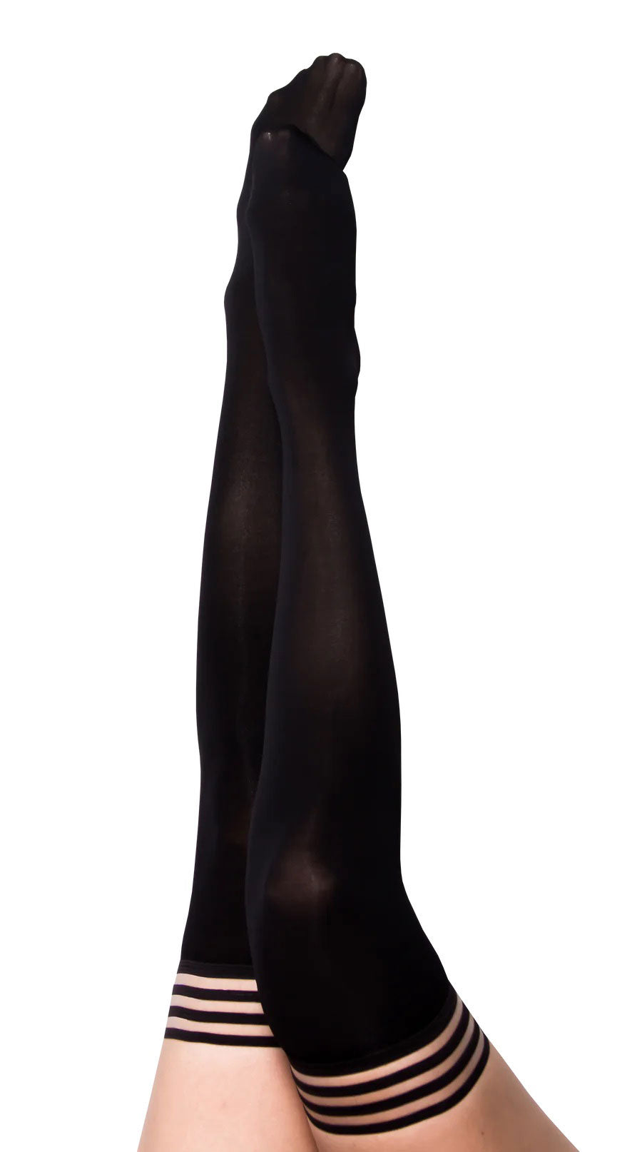Kixies Danielle Solid Opaque Thigh Highs Size A Black > Clothes > Hosiery > Stockings