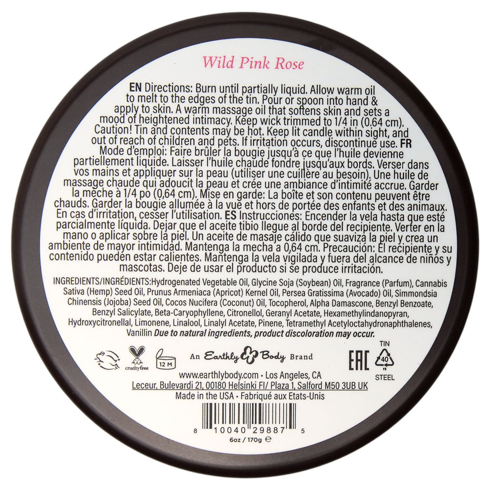EB Aphrodisiac Massage Candle - Wild Pink Rose - Wild Pink Rose Scented Massage Candle - 170 g CANDLES