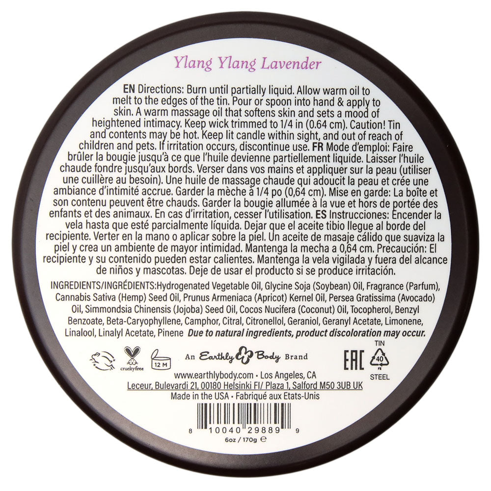 EB Aphrodisiac Massage Candle - Ylang Ylang Lavender - Ylang Ylang Lavender Scented Massage Candle - 170 g CANDLES