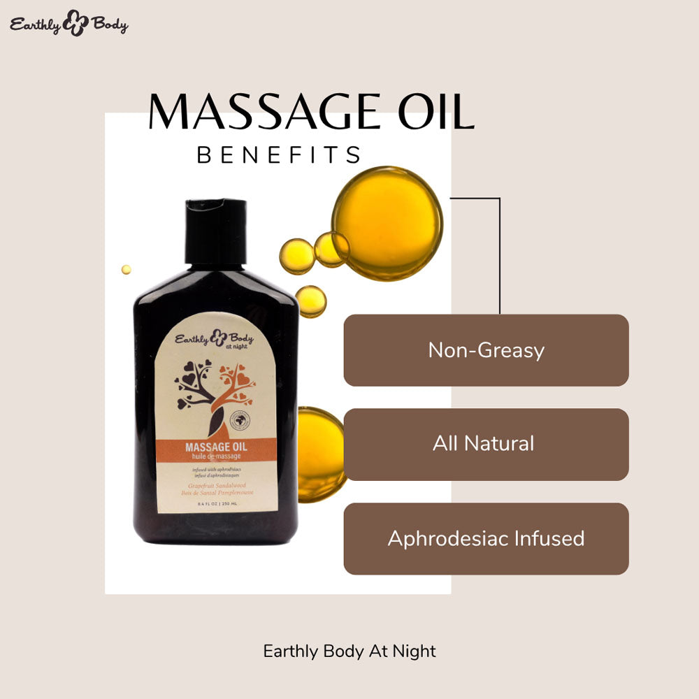 EB Hemp Seed Massage Oil (Grapefruit Sandalwood) – Scented Massage Oil 250 ml Bottle Massage Oil