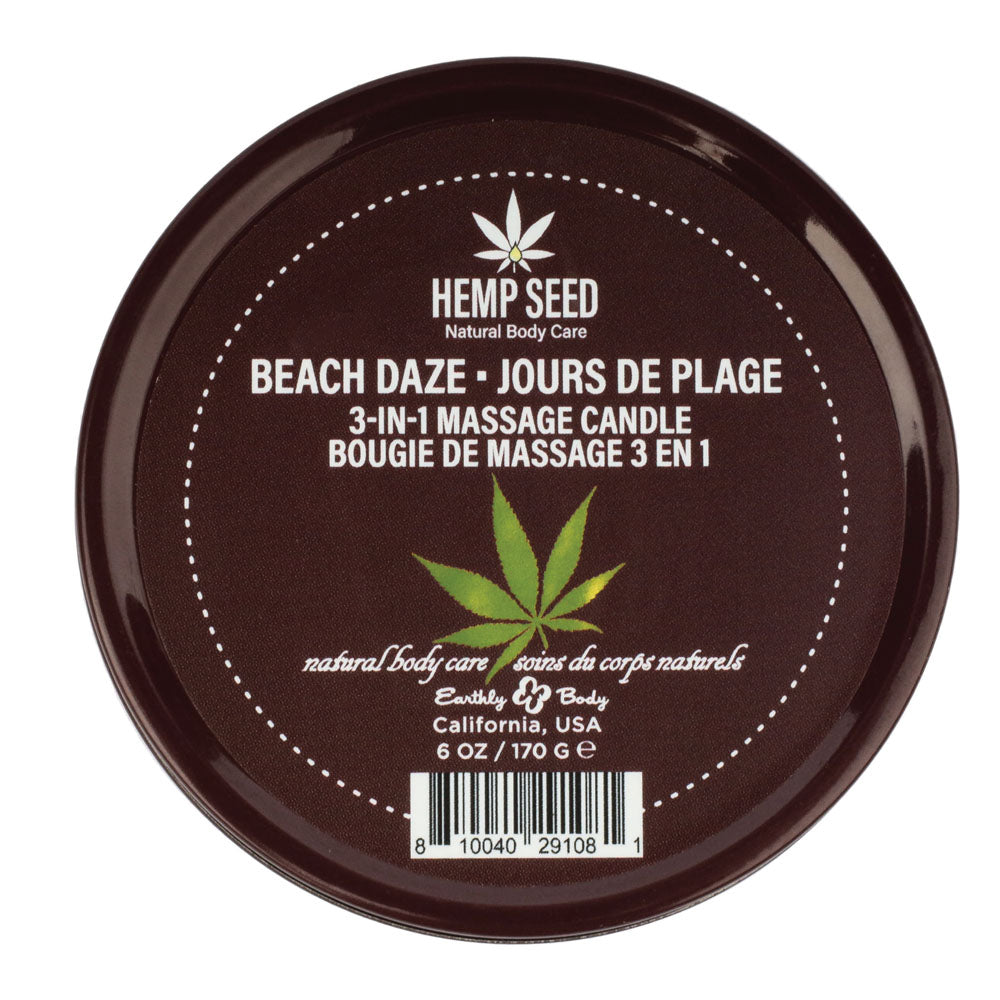 Hemp Seed 3-In-1 Massage Candle 170 g - Beach Daze Scented Massage Oil