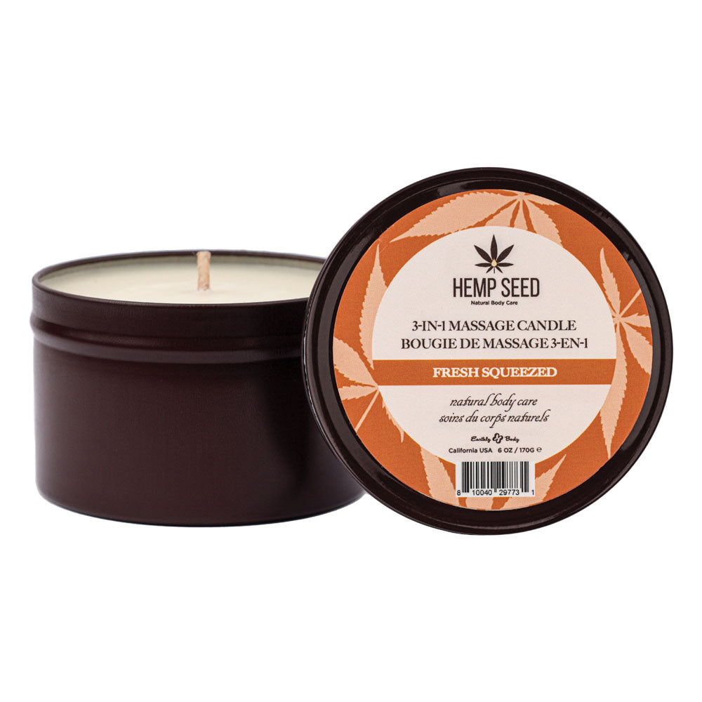 Hemp Seed 3-in-1 Massage Candle Fresh Squeezed Scent 170g
