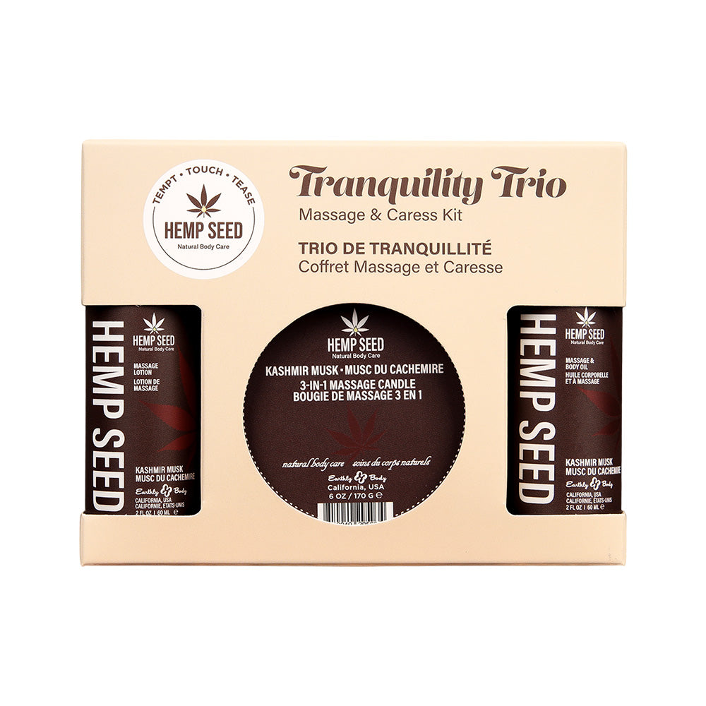 Hemp Seed Tranquility Trio Kashmir Musk – 3-Piece Scented Massage Kit Default Title > Essentials > Massage Gift Set