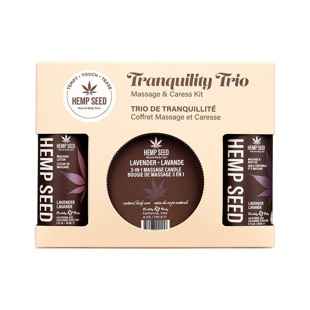 Hemp Seed Tranquility Trio – Lavender Scented Massage and Caress Kit Default Title > Essentials > Massage Gift Set