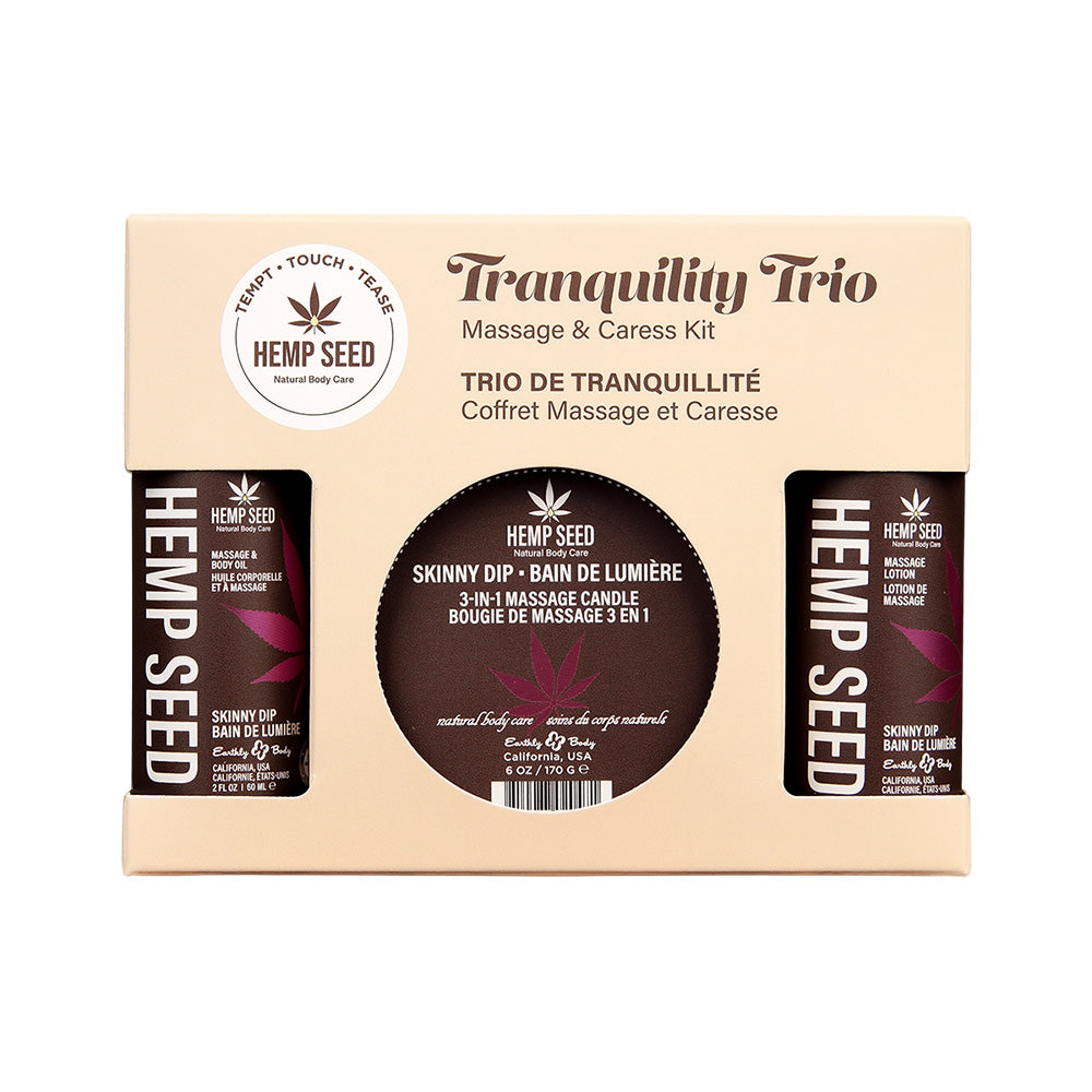 Hemp Seed Tranquility Trio – Skinny Dip Scented Massage and Caress Kit 3 Piece Default Title > Essentials > Massage Gift Set