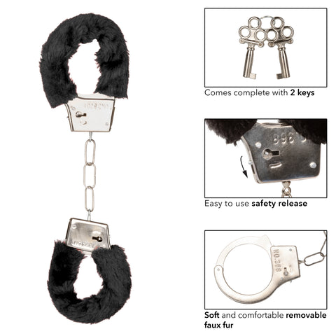 Playful Furry Cuffs (Black) – Adjustable Faux Fur Handcuffs > Bondage Gear > Handcuffs