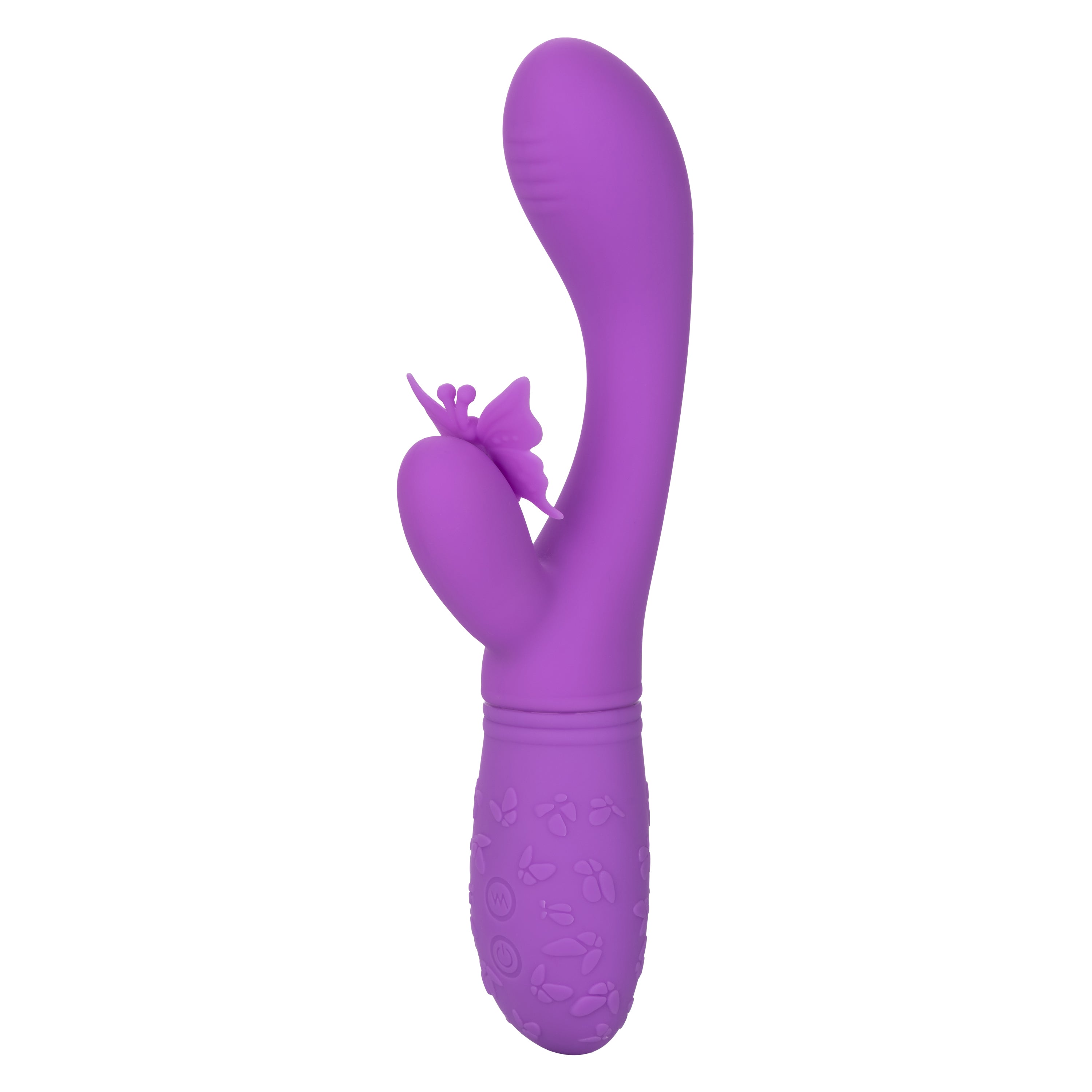 Rechargeable Butterfly Kiss Purple Silicone Vibrator with Motors VIBRATORS-RABBIT