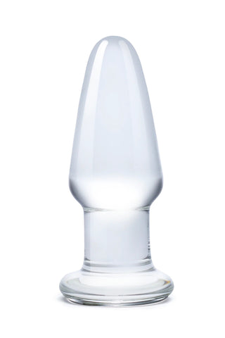 Glas 3.5 Inch Clear Hand Blown Glass Butt Plug with Tapered Tip for Beginner-Friendly Anal Play > Glass > Toys