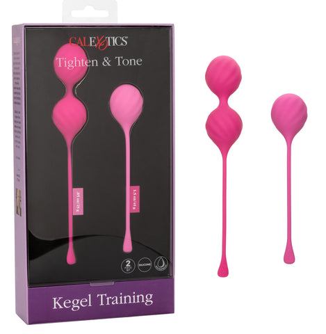 Cal Exotics Kegel Training 2-Piece Set Pink Silicone Weights 25g and 45g for Pelvic Floor Strengthening > Sex Toys For Ladies > Kegel Exercise