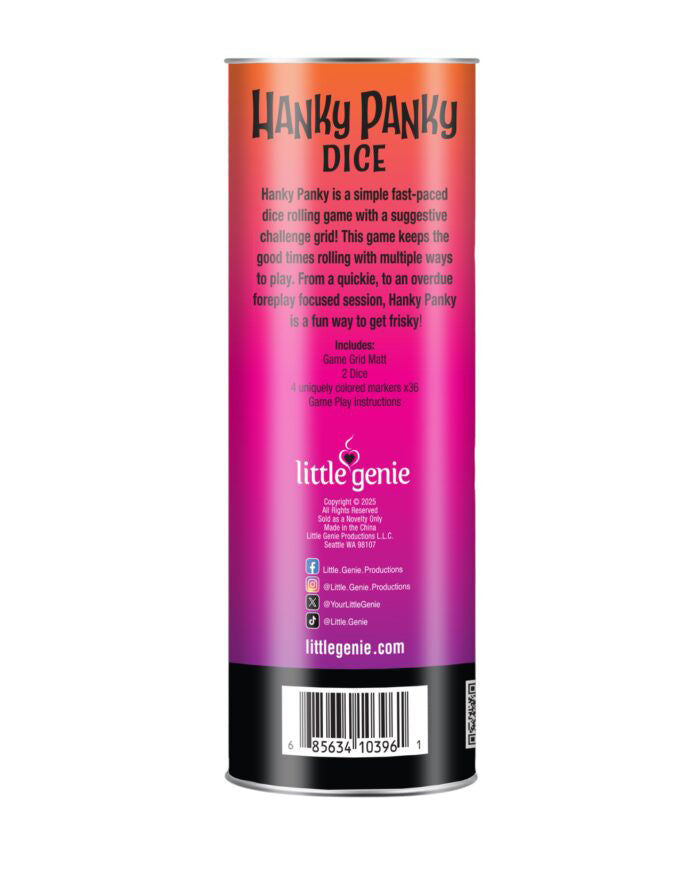 Hanky Panky Dice Game with Cheeky Challenges > Novelties > Games