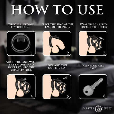 Hard Stop Double Ring Chastity Cage Black Cages