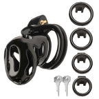Hard Stop Double Ring Chastity Cage Black > Bondage Gear > Male Chastity